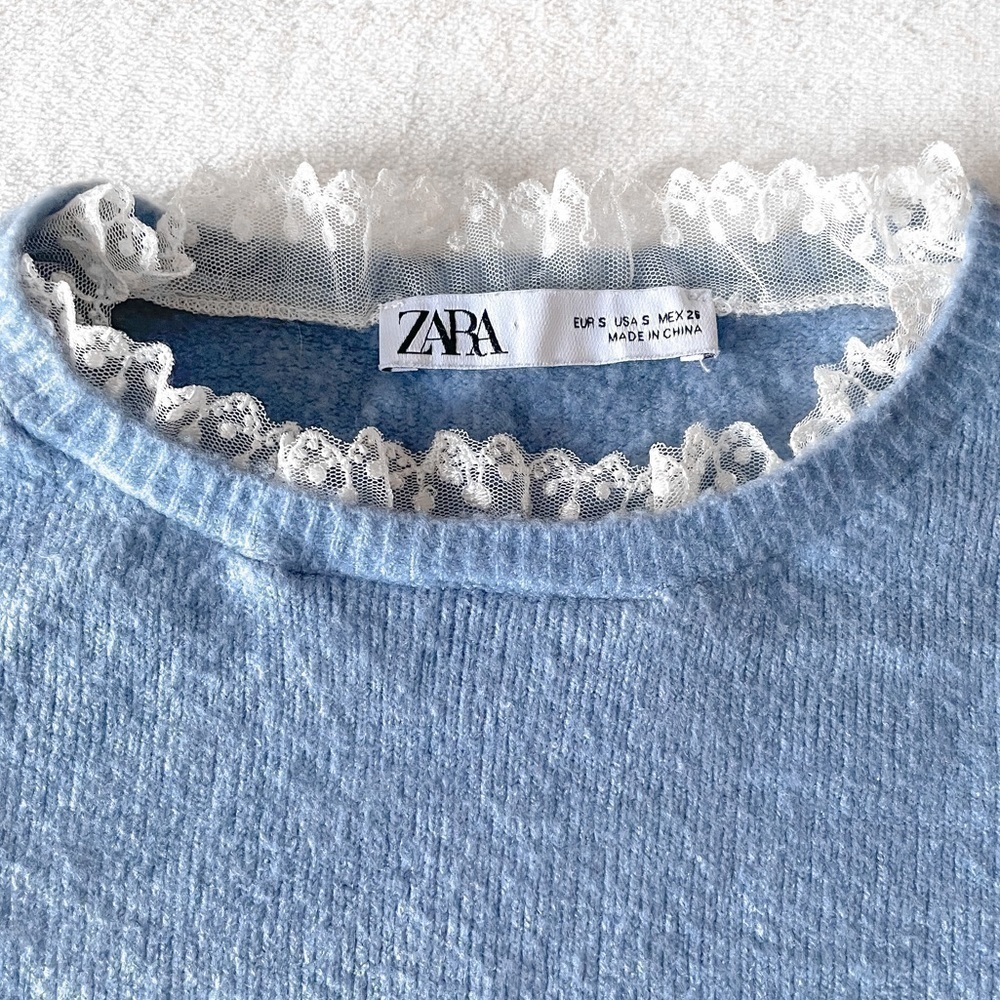 Zara Lace trim Sweater - Picture 8 of 9